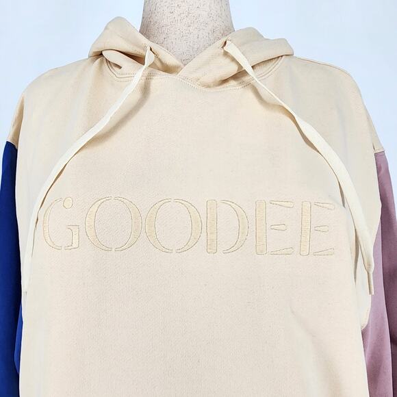 GOODEE x Kotn Women Multicolor Cotton Unisex Kangaroo Relaxed Hoodie Size L - Picture 7 of 8